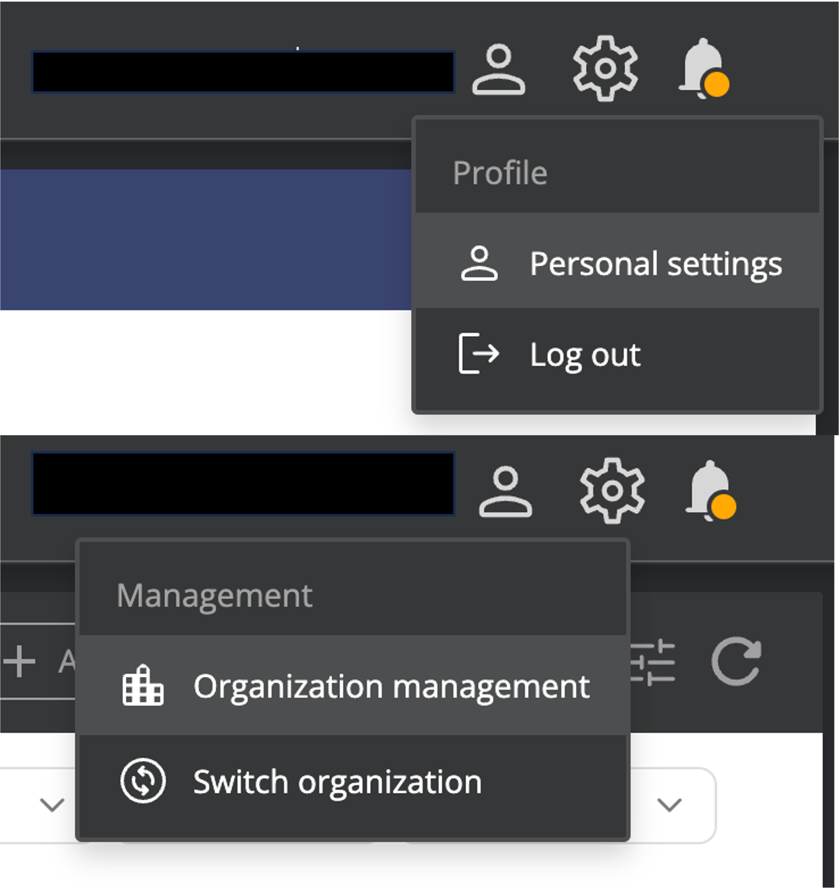 Updated settings menus